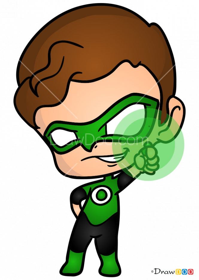 665 X 933 1 - Chibi Green Lantern Drawing Clipart (665x933), Png Download