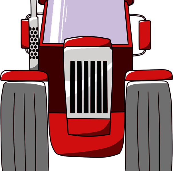 Tractor Cartoons Free Farm Farming Machine Free Vector - Front Of A Tractor Cartoon Clipart (606x600), Png Download