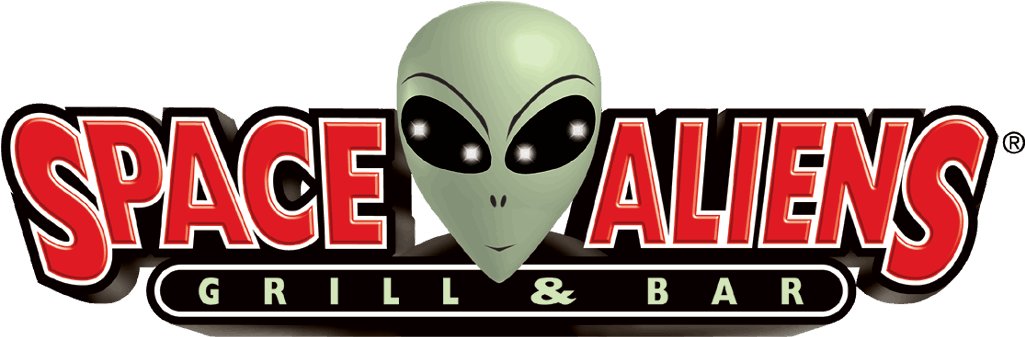 Space Aliens Grill And Bar Logo Clipart (1125x449), Png Download