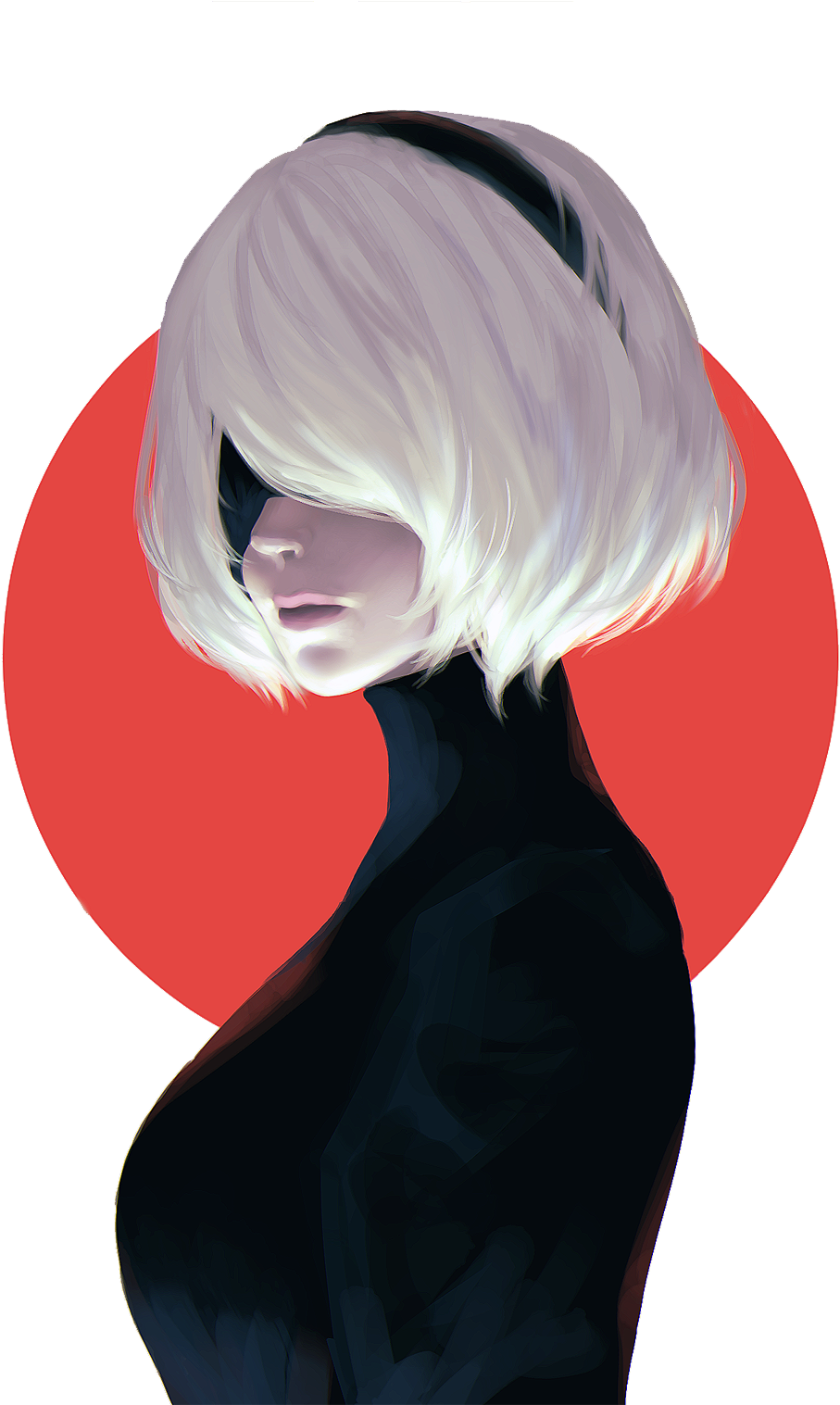 Nier Automata 2b Art , Png Download Clipart (907x1517), Png Download