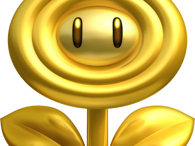 Mario Clipart Gold Coin - Golden Fire Flower Mario - Png Download (640x480), Png Download