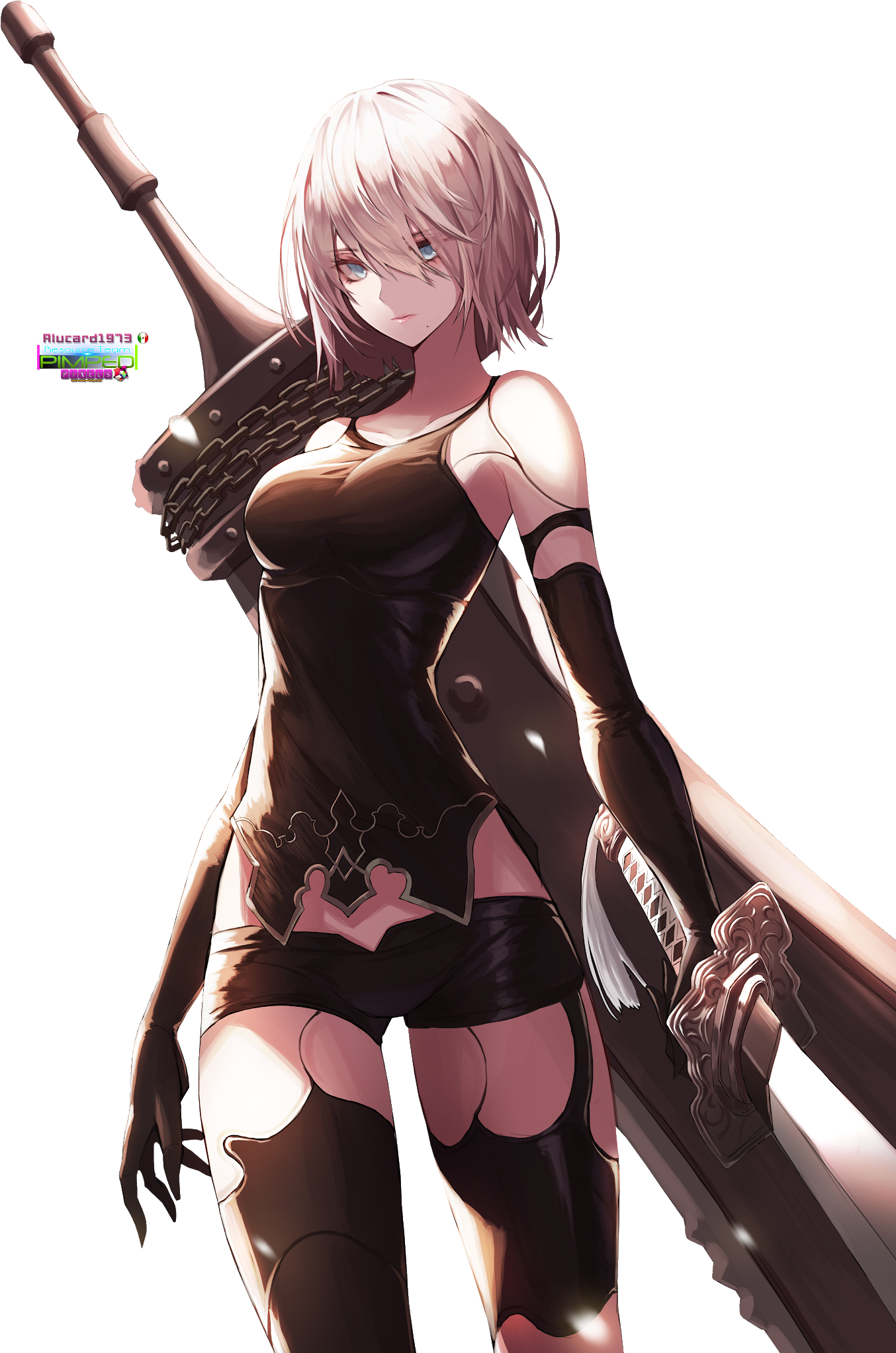Nier Automata 2a Fanart Clipart (1372x2048), Png Download