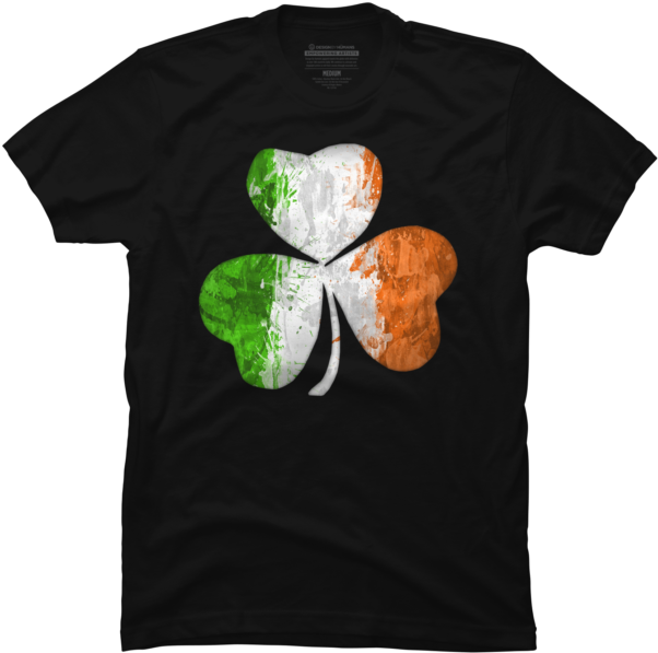Irish Flag Shamrock Grunge - Shamrock Irish Flag Art Clipart - Large ...