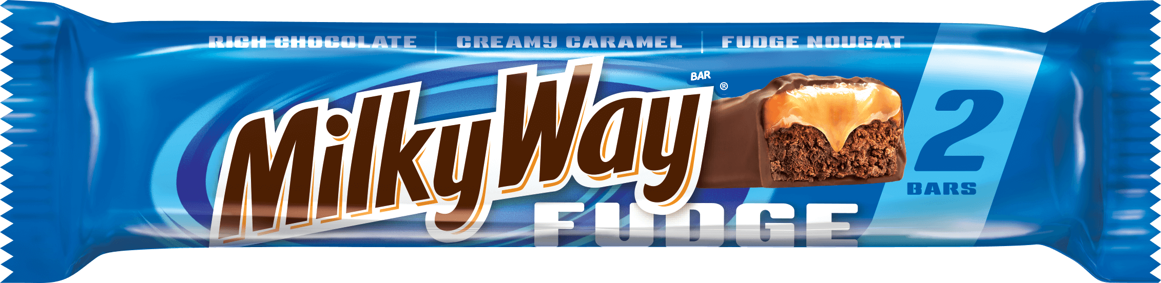 Interestingly, The European Version Of The Milky Way - Milky Way Fudge Candy Bar Clipart (2262x552), Png Download