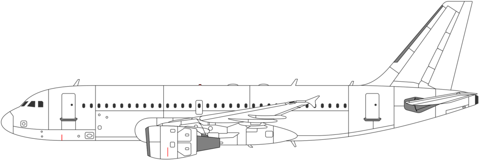 Bus Computer Icons Boeing 767 Boeing 757 Airplane - Technical Drawing Clipart (968x325), Png Download