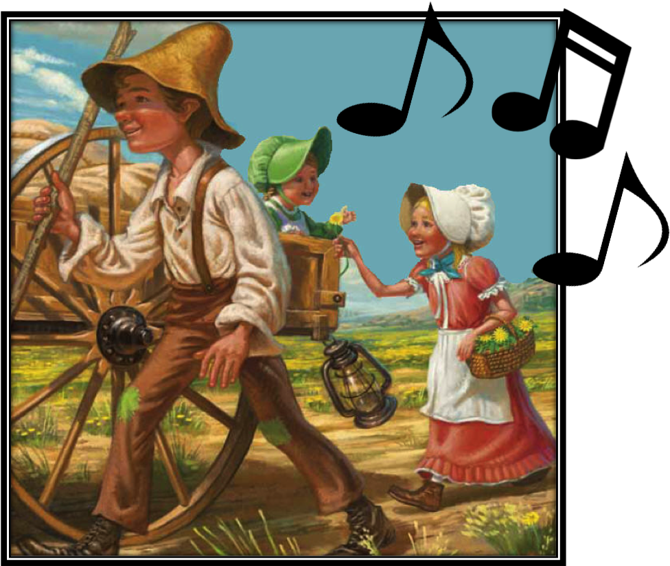 Pioneer Children Sang As They Walked Clipart (1002x848), Png Download