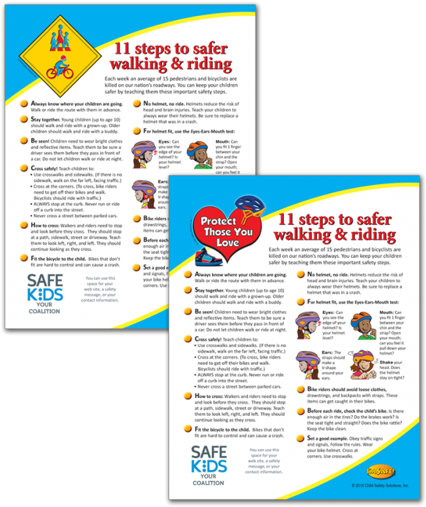 11 Steps To Safer Walking & Riding Parent Tip Sheet Clipart (617x735), Png Download