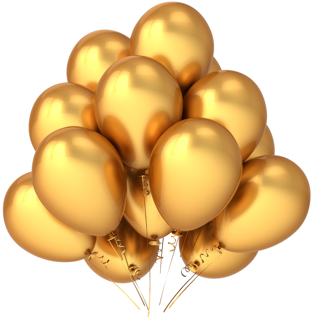 Gold Balloons Png Vector Images - Balloon Png Clipart (1024x1024), Png Download