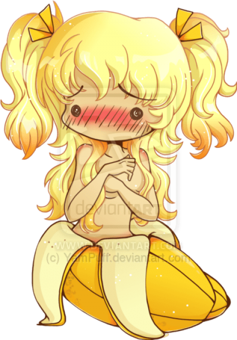 Free Png Download Anime Girl Chibi Banana Png Images - Anime Banana Girl Clipart (480x688), Png Download