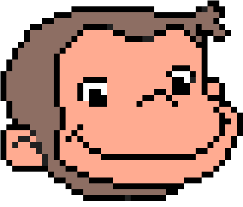 Curious George - Curious George Pixel Art Clipart (1200x1200), Png Download