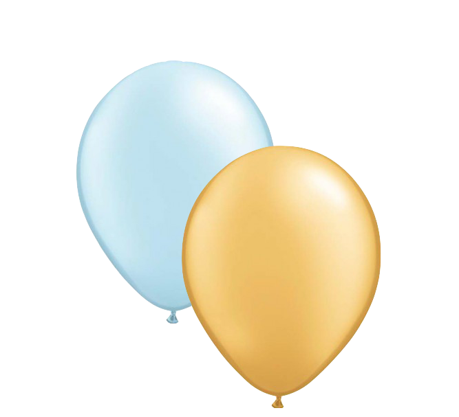 Mini Blue & Gold Balloons - Balloon Clipart (667x607), Png Download