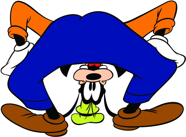 Crazy Goofy - Goofy Upside Down Clipart (671x504), Png Download