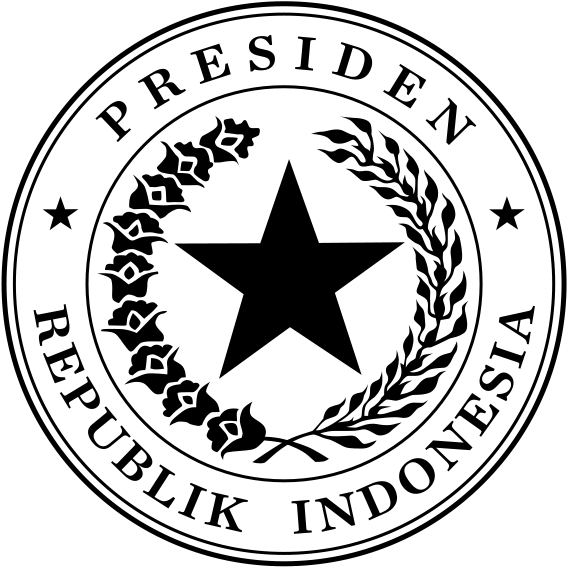 Indonesian Presidential Seal Black - Indonesia Presidential Seal Clipart (587x591), Png Download