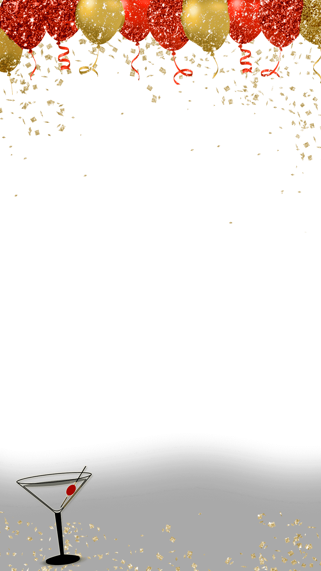 Red And Gold Balloons - Table Clipart (1080x1920), Png Download