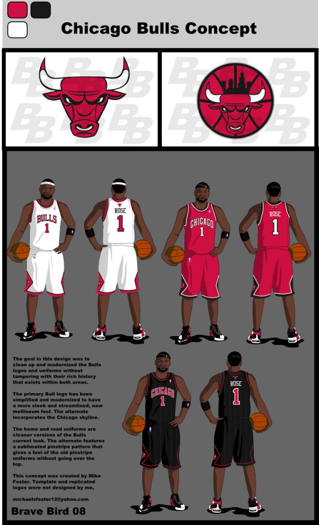 Chicagobullsconcept - Chicago Bulls Redesign Clipart (621x1023), Png Download
