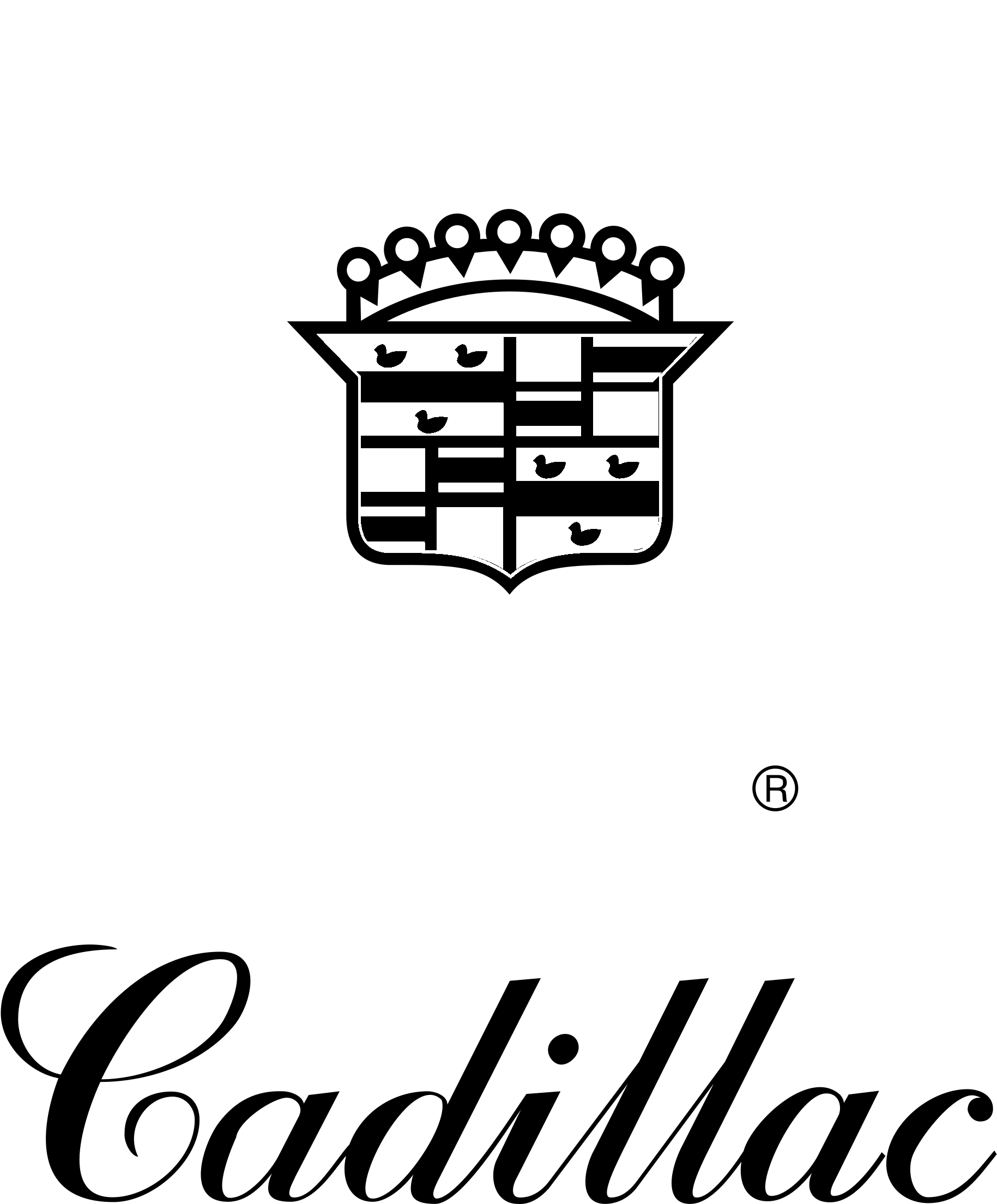 Cadillac Logo Black And White Clipart (2400x2400), Png Download