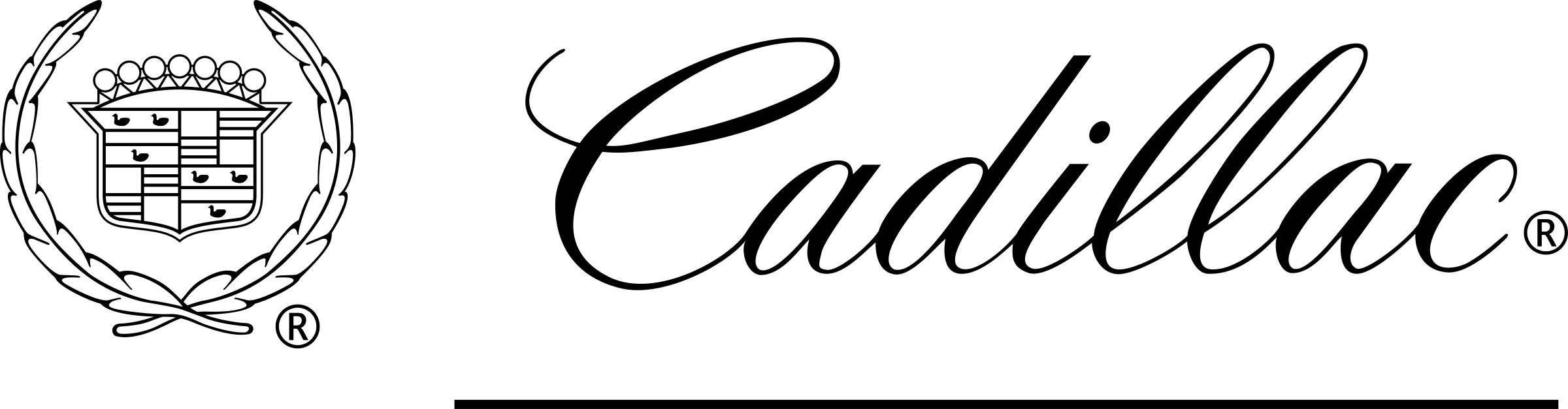 Cadillac Logo Png Transparent - Cadillac Logo Svg Clipart (2400x627), Png Download
