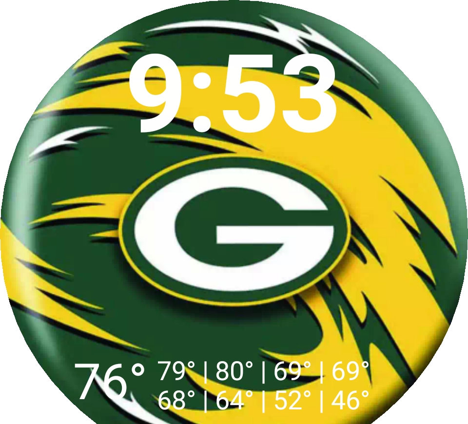 Packers Watch Face Preview Clipart (960x870), Png Download