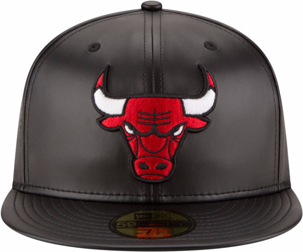 1 Of 5 New Era 5950 Chicago Bulls Leather Black Red - Baseball Cap Clipart (1600x862), Png Download
