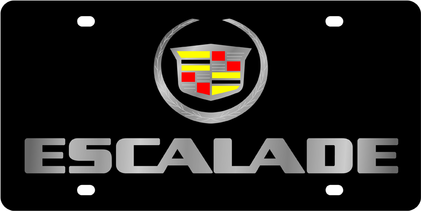 Cadillac Escalade W/ Mirror Letters Black Acrylic Plate - Cadillac Car Clipart (900x500), Png Download