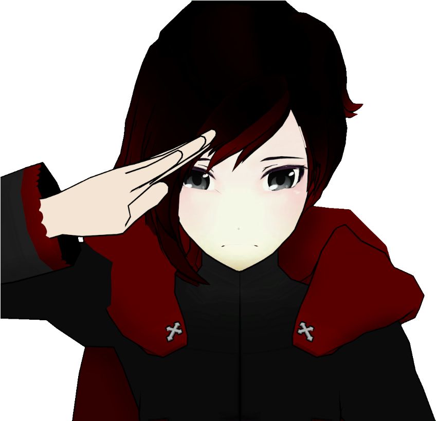 United States Of America Red Human Hair Color Nose - Rwby Ruby Rose Salute Clipart (871x818), Png Download