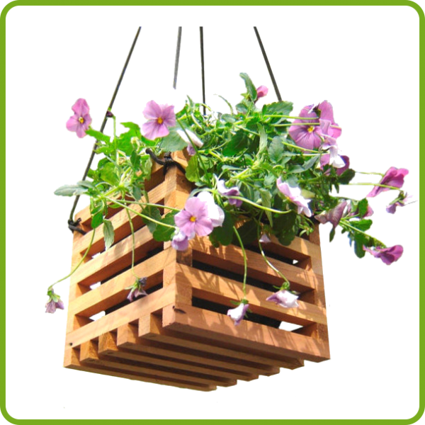 Hanging-planter - Kreatív Kerti Ötletek Fából Clipart (600x600), Png Download