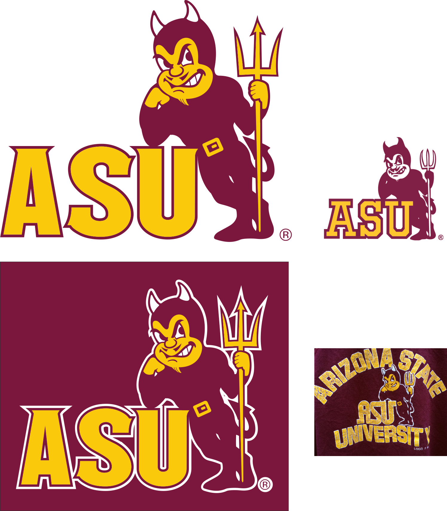 Arizona State University Vintage Mascot 15012012043870581 - Vintage Asu Logo Clipart (1496x1711), Png Download