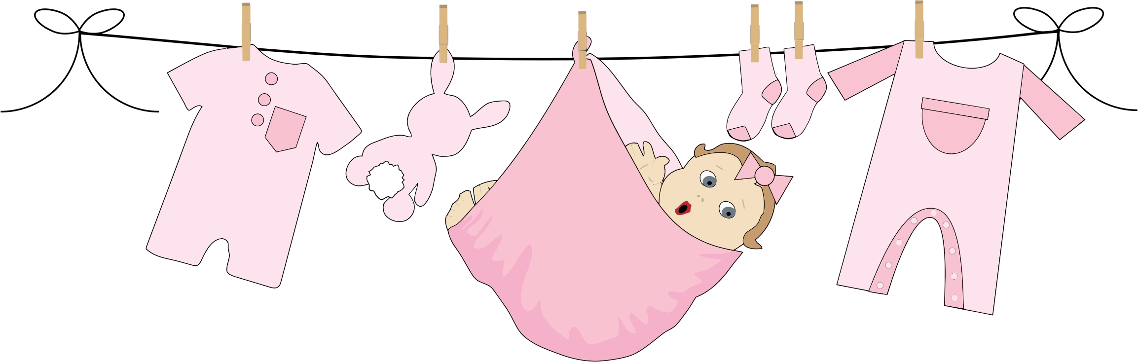 This Free Icons Png Design Of Baby Girl Hanging On Clipart (2307x734), Png Download