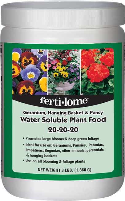 Geranium, Hanging Basket & Pansy Plant Food 20 20 20 - Fertilome 20 20 20 Clipart (579x900), Png Download