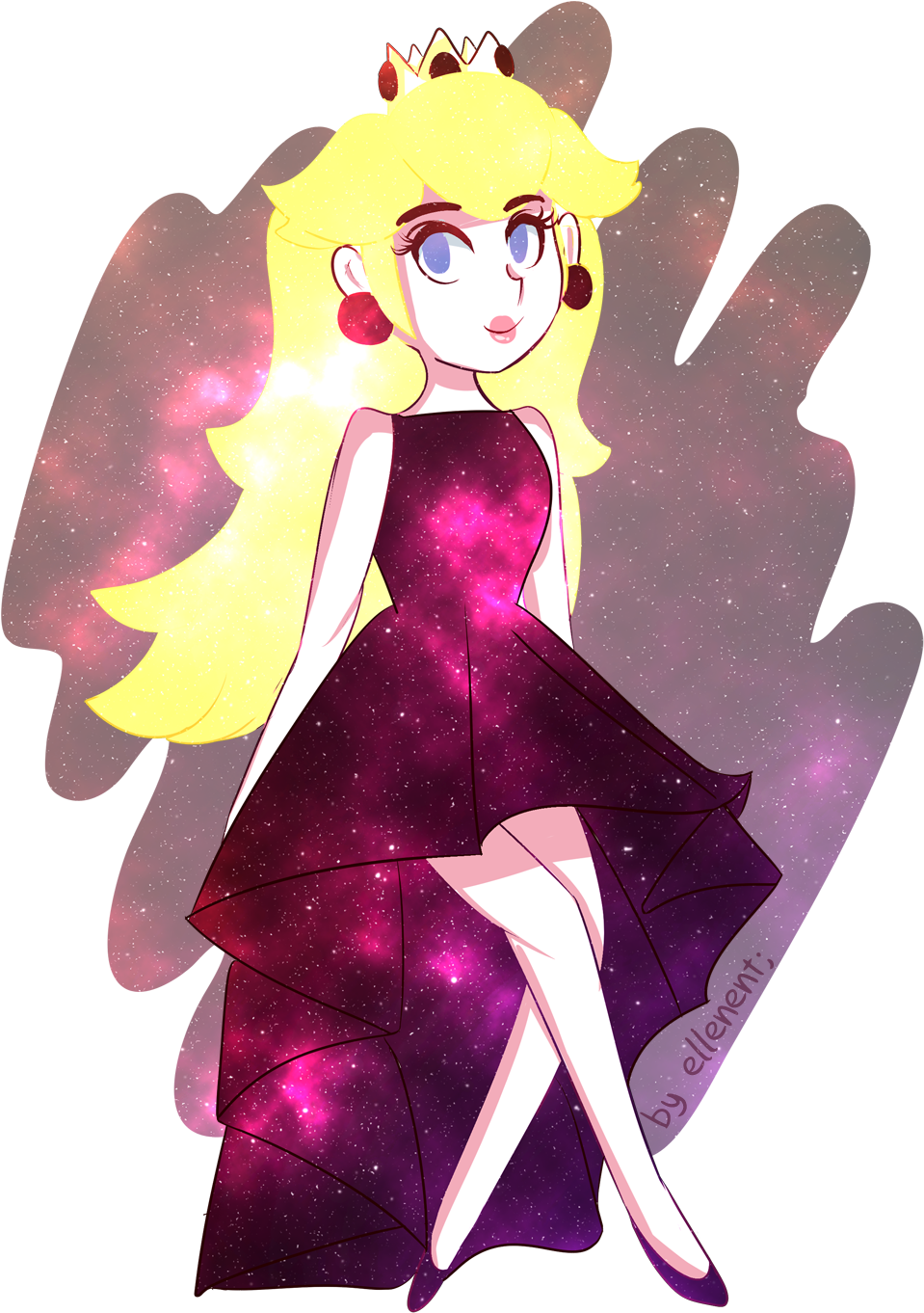 View Fullsize Princess Peach Image - Princess Peach Galaxy Dress Clipart (1033x1500), Png Download