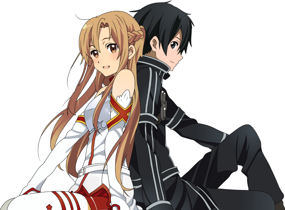 Top 5 Anime Couples - Kirito Asuna Clipart (1042x767), Png Download
