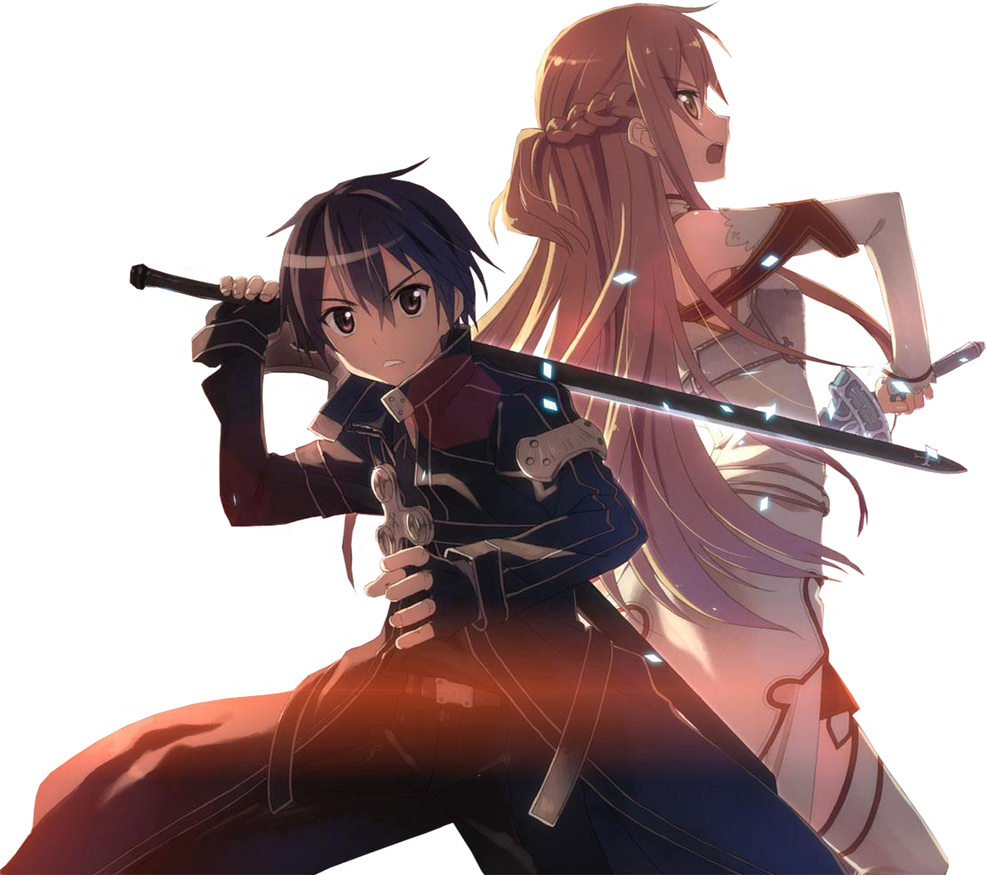 Kirito And Asuna - Sword Art Online Asuna E Kirito Png Clipart (1400x1242), Png Download