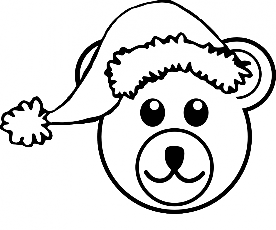 Santa Hat Template Clipart Best 234415 Santa Hat Coloring - Teddy Bear Eyes Drawing - Png Download (940x785), Png Download