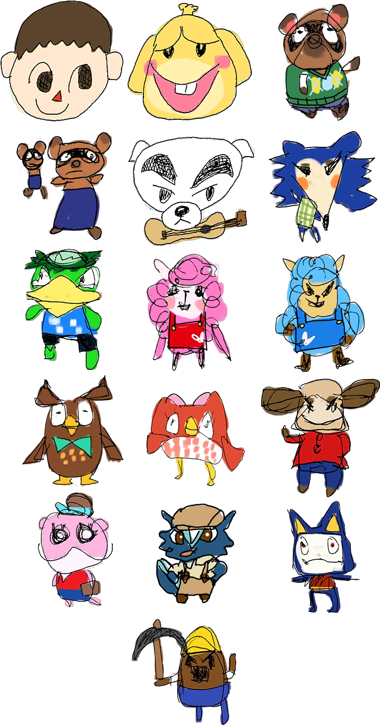 All Of Wario's Drawings Of The Animal Crossing - Warioware Gold Amiibo Drawings Clipart (744x1417), Png Download
