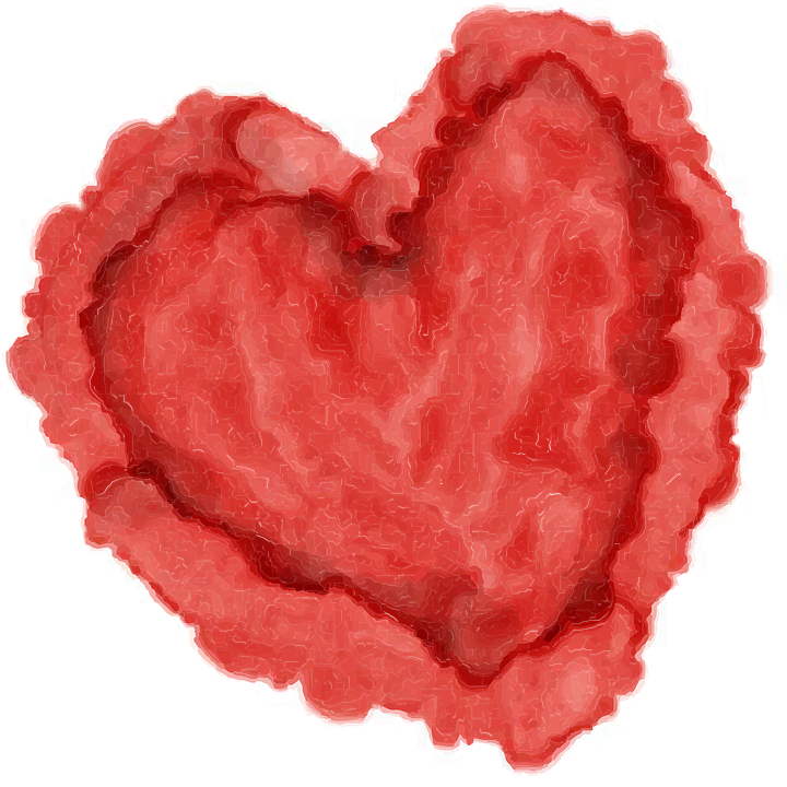 Heart Watercolor Red Valentine Day Isolated Love - Love Each Other Clipart - Png Download (720x720), Png Download