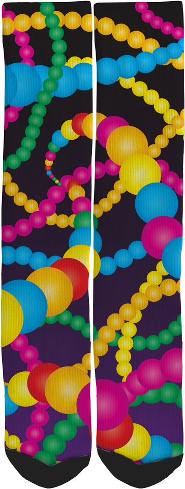 Mardi Gras Beads Crew Socks - Decoration Clipart (391x1000), Png Download