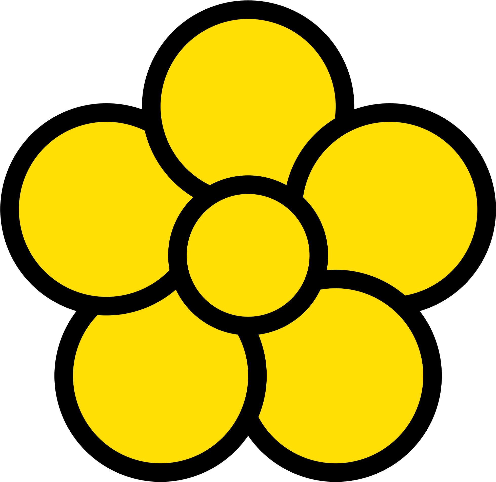 Open - Flower Drawing 5 Petals Clipart (2000x1942), Png Download