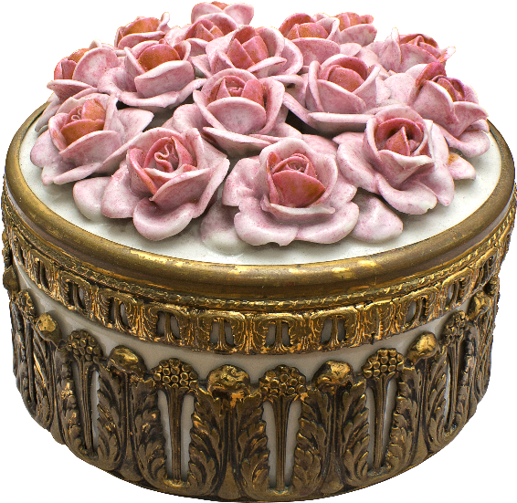 Brass Round Box With Porcelain Roses Png - Garden Roses Clipart (800x600), Png Download