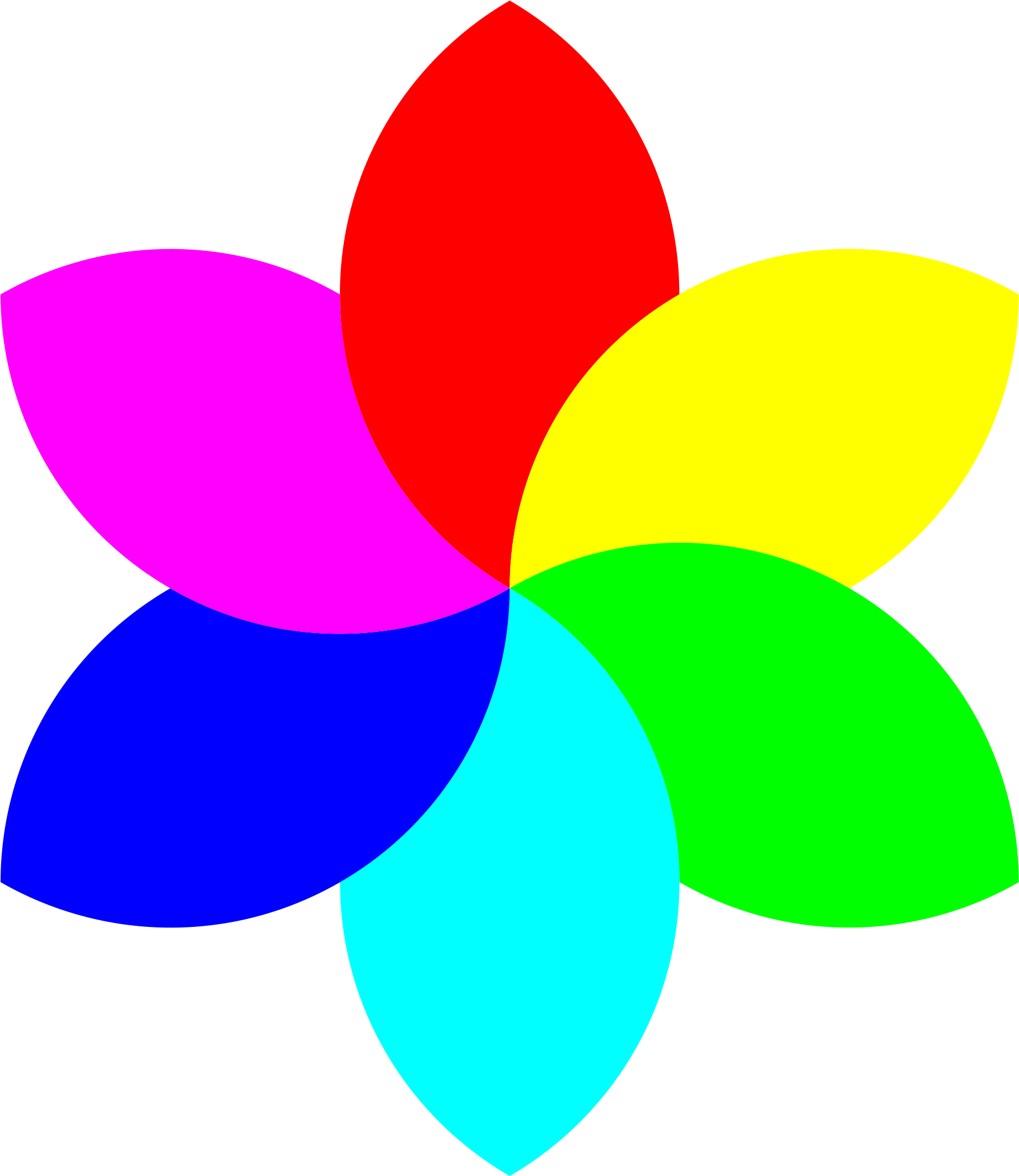 This Free Icons Png Design Of 6 Color Football Flower Clipart (2400x2400), Png Download