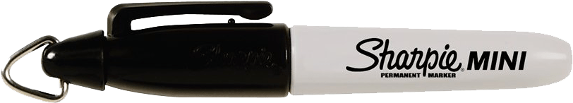 Permanent Marker Sharpie Fine Point Mini Black - Mini Sharpie Black Clipart (900x900), Png Download