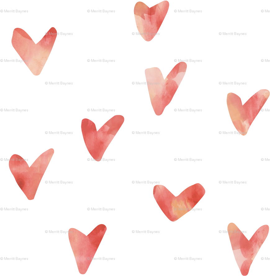 Watercolor Hearts -peaches And Cream Wallpaper - Hearts Watercolor Green Clipart (899x899), Png Download