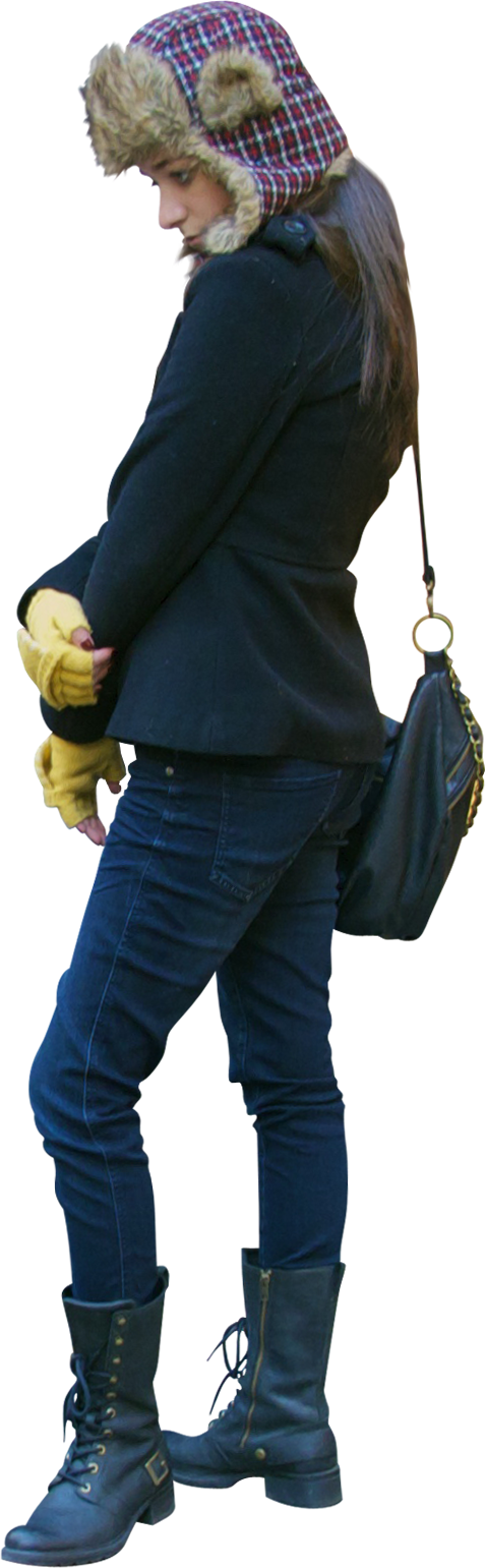 Download - Chica En Invierno Png Clipart (478x1541), Png Download