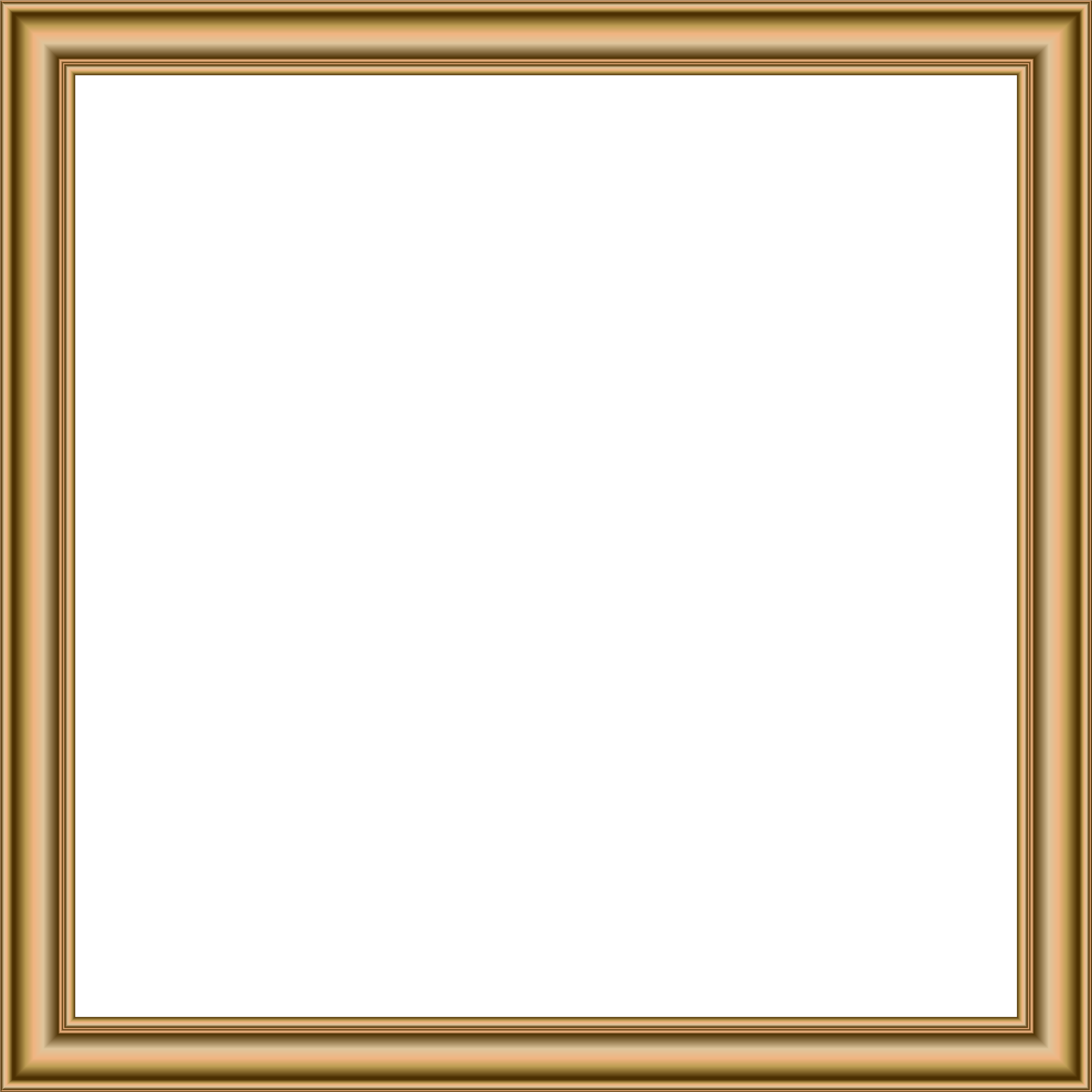 Gold Border Frame Transparent Png Image - Picture Frame Clipart (5945x5945), Png Download