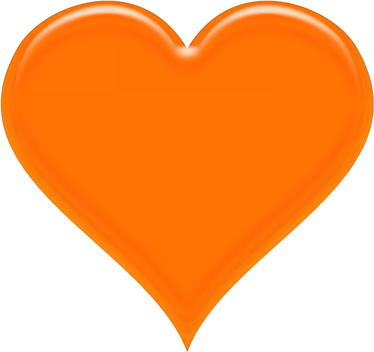 Orange Heart Png Clipart (900x900), Png Download
