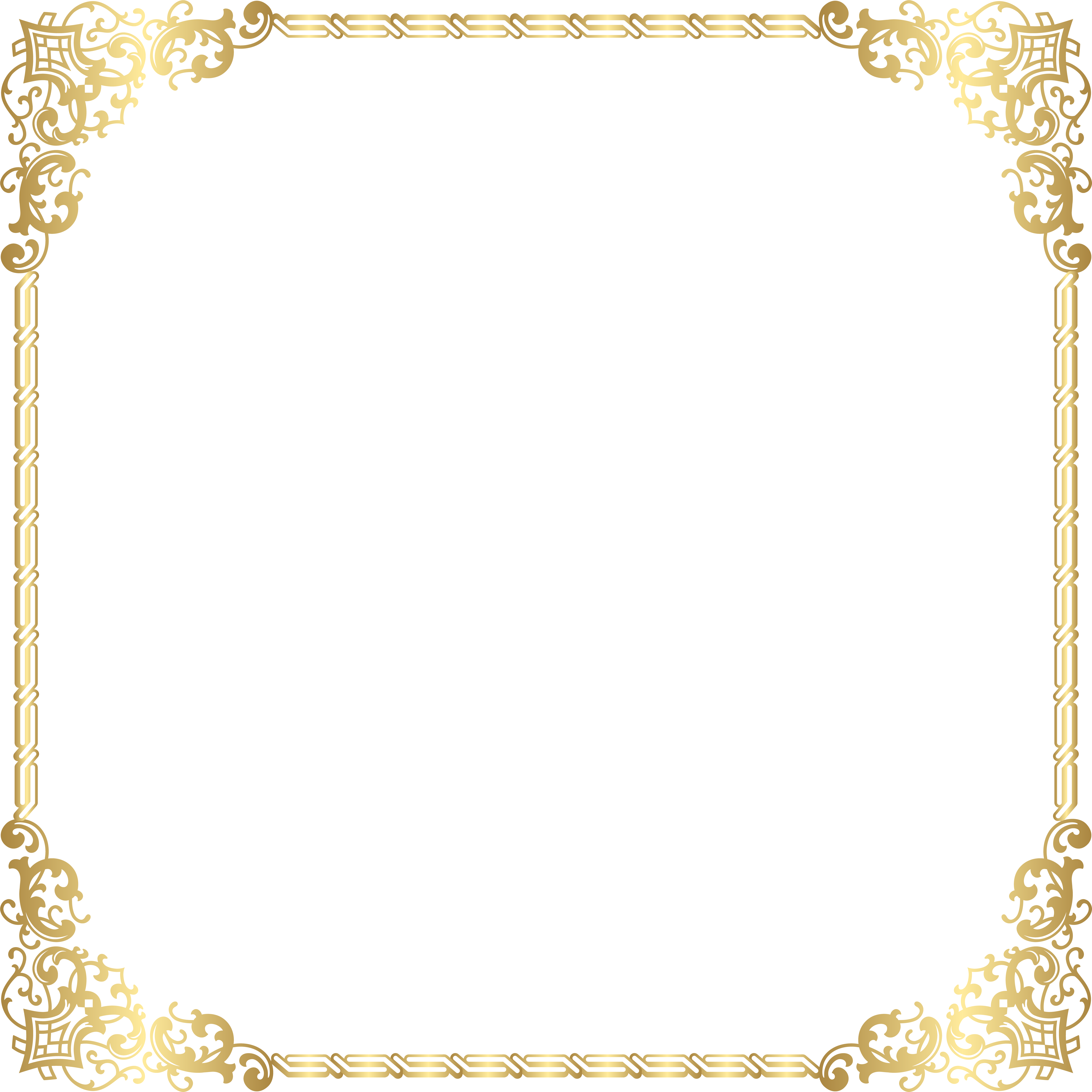 Gold Border Frame Transparent Png Clip Art Image (8000x8000), Png Download