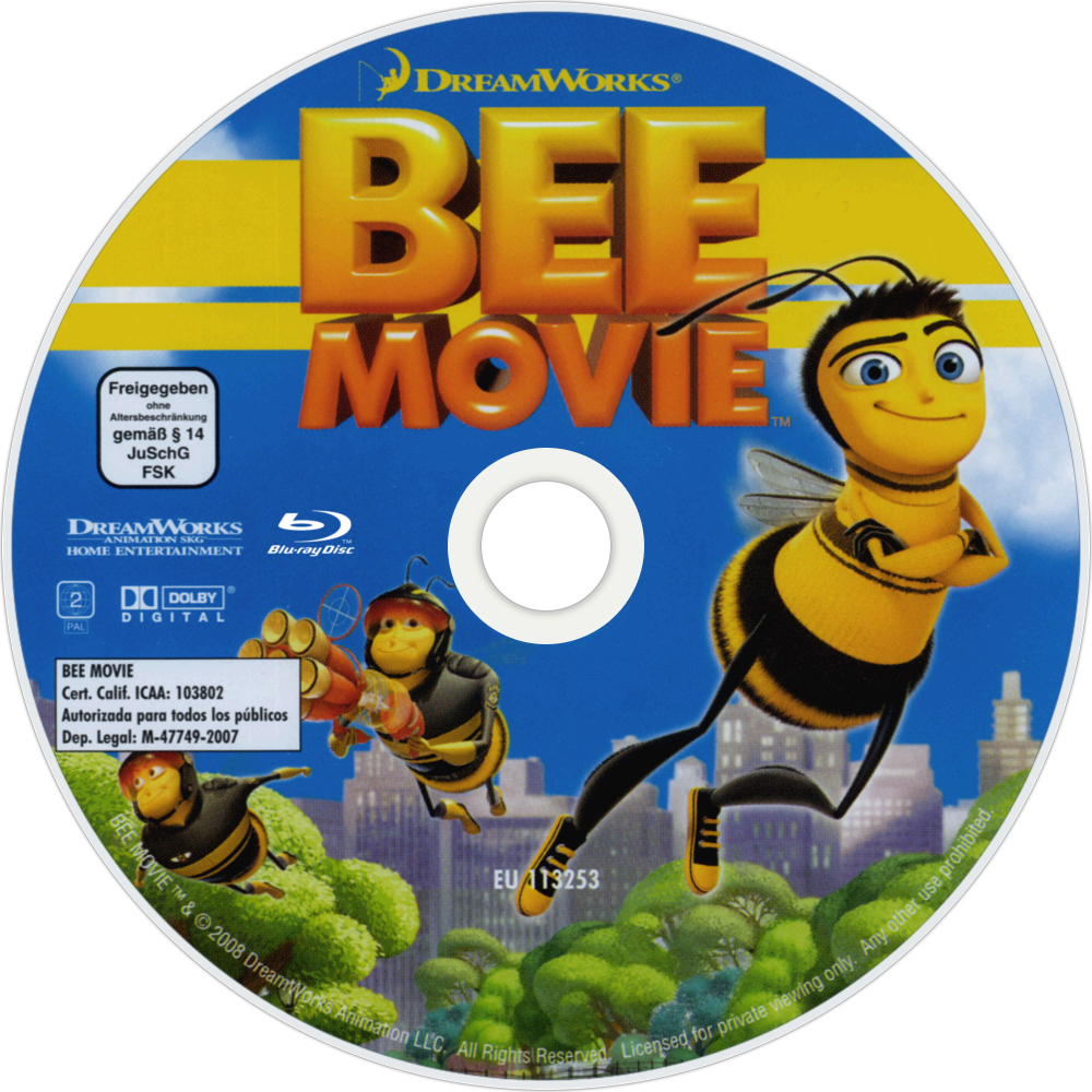 Bee Movie Bluray Disc Image - Bee Movie Dvd Clipart (1000x1000), Png Download