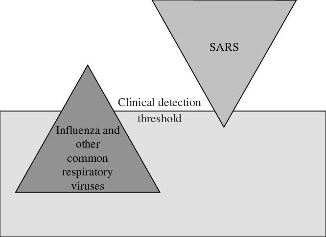 Iceberg Concept Of Disease-the Sars Paradox - Triangle Clipart (666x485), Png Download