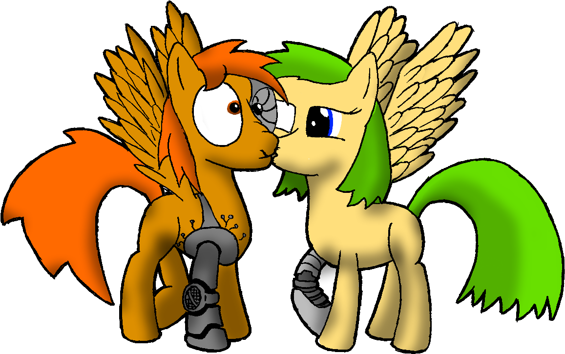 Cyborg, Kissing, Kiss On The Cheek, Missing Cutie Mark, - Cutie Mark Cyborg Clipart (1192x790), Png Download