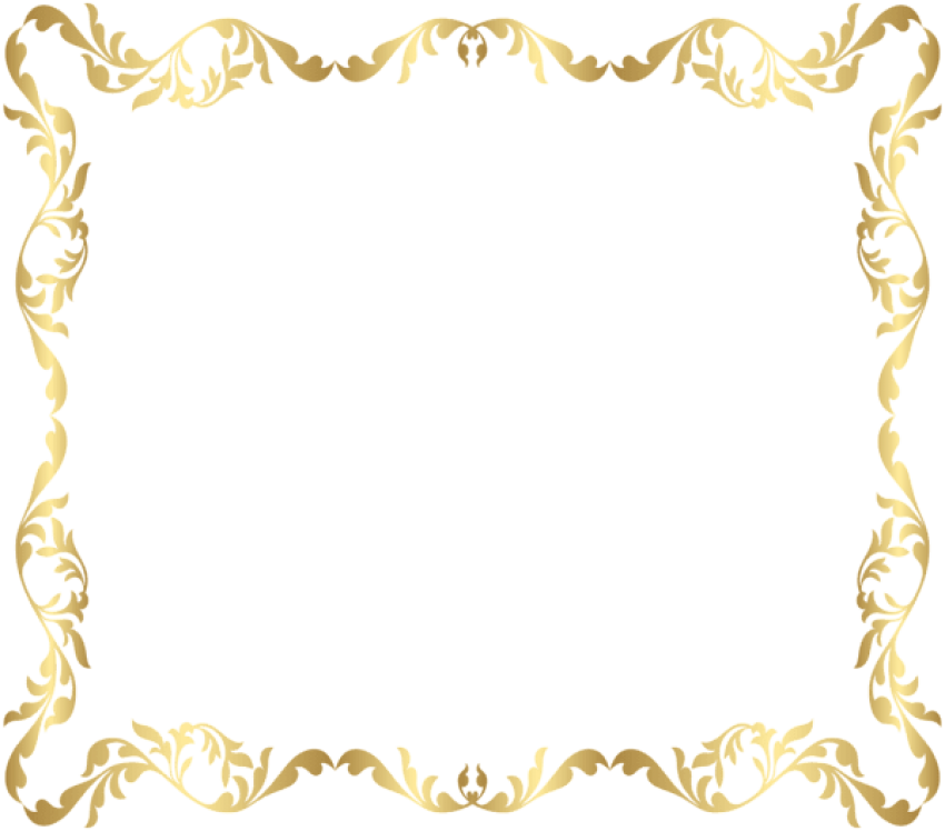 Free Png Download Border Frame Gold Transparent Clipart - Clip Art (850x748), Png Download