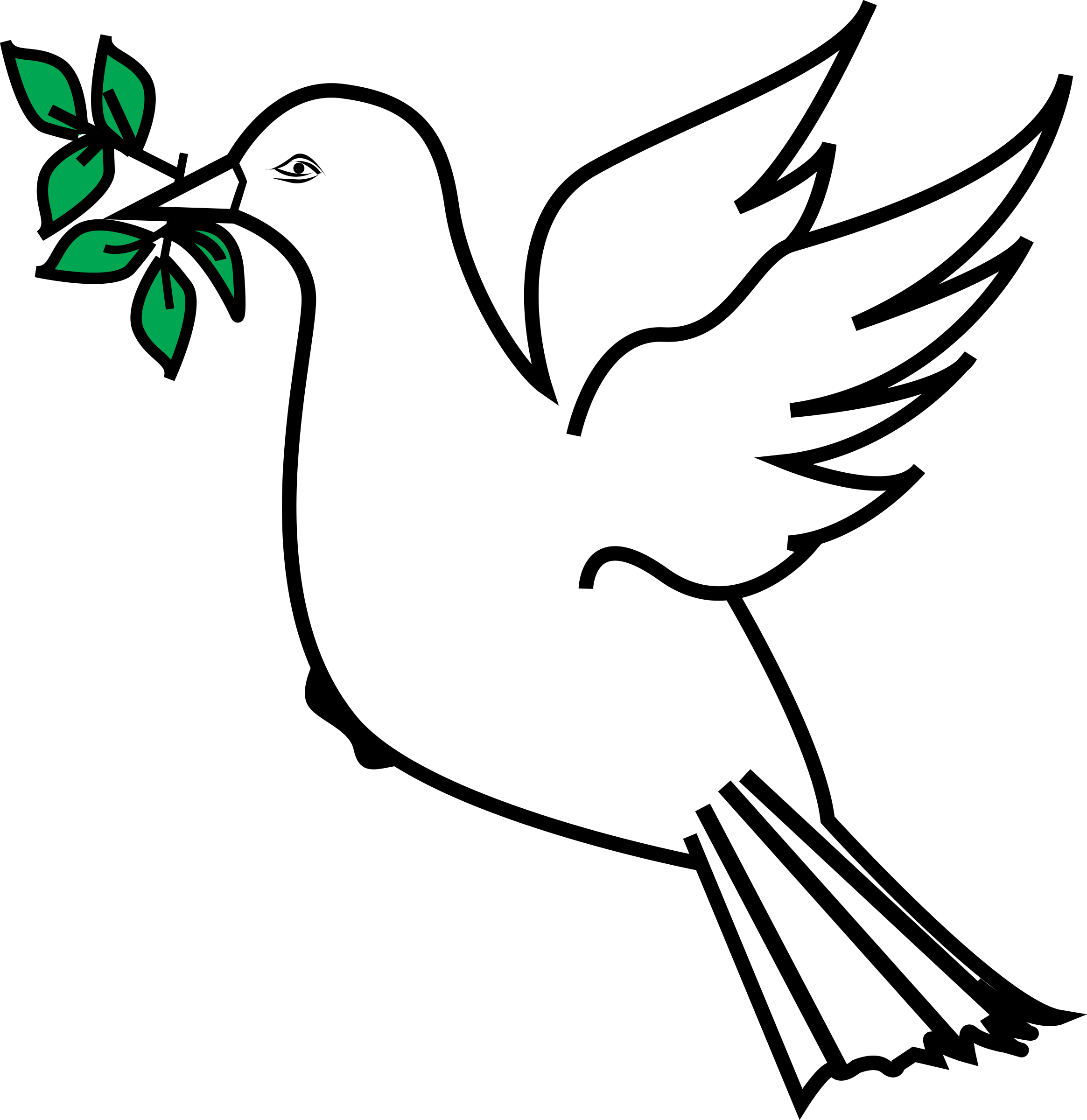 Drawn Dove Olive Branch Drawing - Peace Symbol Olive Branch Clipart (2329x2400), Png Download